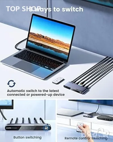 Нов 4K*60Hz HDMI превключвател за HDTV, Xbox, PS4/5, снимка 4 - Друга електроника - 49497995