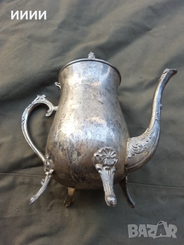 Посребрен чайник , снимка 3 - Антикварни и старинни предмети - 52280580