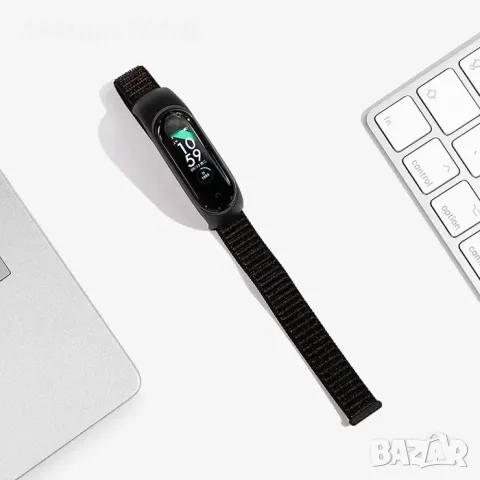 Текстилна каишка с велкро за Xiaomi MiBand 3 | 4 | 5 | 6 | 7, снимка 5 - Каишки за часовници - 49454111