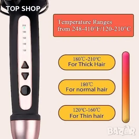 Нова маша керамично покритие оформяне на коса Прическа Къдрене Вълни, снимка 4 - Маши за коса - 49292003