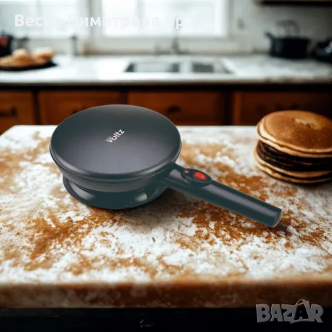 Уред за палачинки Voltz, 800W, 20 см, черен – идеален за перфектни палачинки, снимка 3 - Други - 50421614