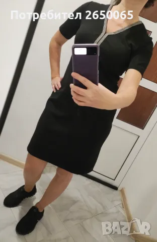 Орг.черна рокля ITALY/ S/M, снимка 4 - Рокли - 48599877