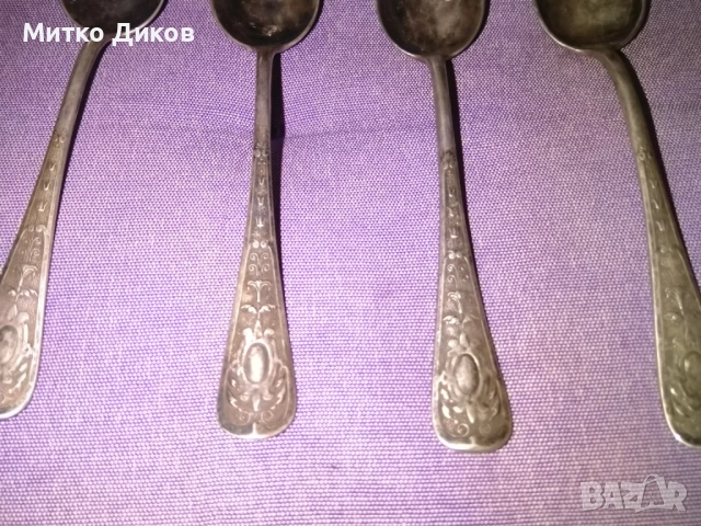  Малки немски лъжички 4 бр 150мм WMF Silver plated 12 , снимка 3 - Прибори за хранене, готвене и сервиране - 51516149