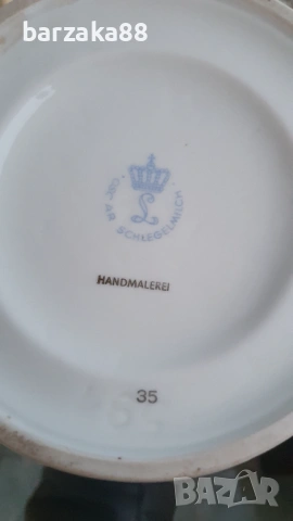 Стара немска порцеланова ваза с капак Урна, снимка 8 - Вази - 53871935