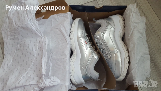 Сив металик маратонки FILA STRADA F WOMEN за момиче с р-р EUR38, снимка 11 - Маратонки - 53851568