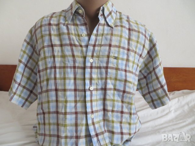 Мъжка риза с къс ръкав от лен Giordano
