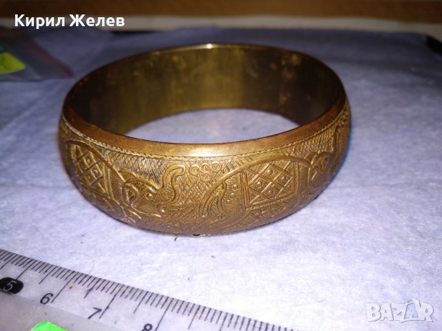 ПРЕКРАСНА БРОНЗОВА ИНДОПЕРСИЙСКА ОРНАМЕНТИРАНА със СЛОНЧЕТА ГРИВНА СТАРА РЪЧНА ИЗРАБОТКА 70441, снимка 11 - Антикварни и старинни предмети - 41202077