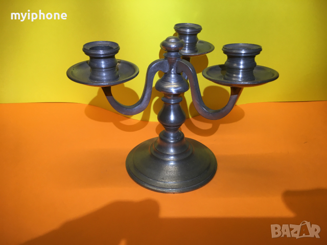 Старинен Френски Свещник Оргинален, снимка 2 - Антикварни и старинни предмети - 36225187