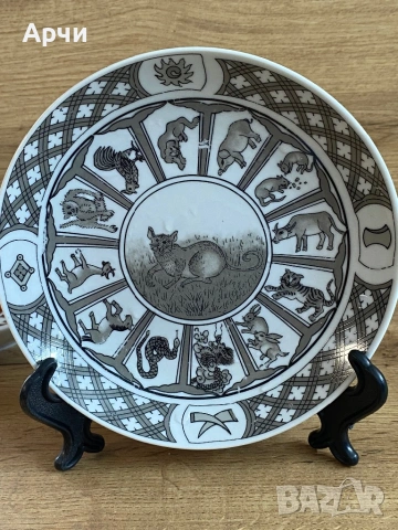 Китайски зодиакални чинии за стена -1980 гд, снимка 2 - Антикварни и старинни предмети - 53665609