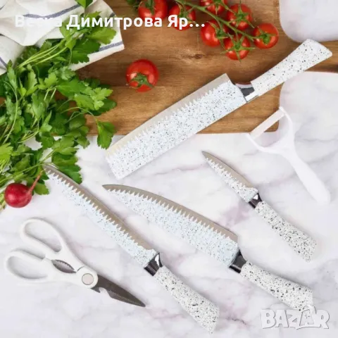 Комплект кухненски ножове от 6 части Zepter ZP-009B- бял, стилен и прецизен избор за всяка кухня, снимка 5 - Прибори за хранене, готвене и сервиране - 49235451