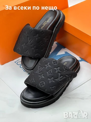 Louis Vuitton Дамски Чехли Луис Витон - Налични Цветове Черни И Кафеви Код E578, снимка 3 - Чехли - 50901691