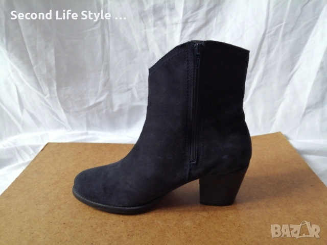 № 41 дамски боти естествен велур в син цвят, снимка 10 - Дамски боти - 53135033