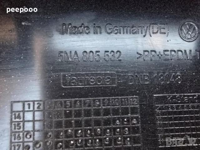 Дифузьор за предна броня Volkswagen Tiguan (2016-2020) 5NA 805 532/5NA805532, снимка 6 - Части - 51044649