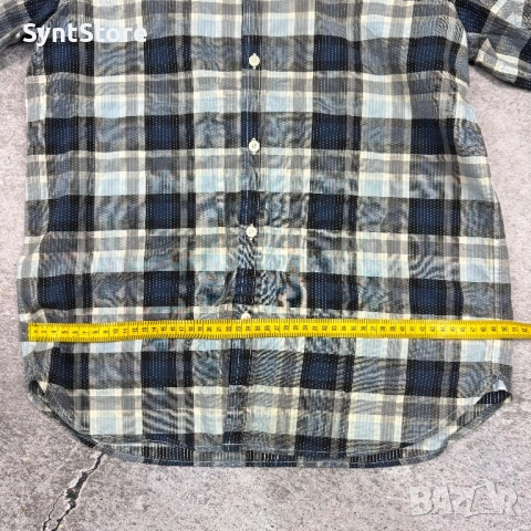 Мъжка карирана риза Fred Perry Размер M Синьо Сиво, снимка 10 - Ризи - 53301344