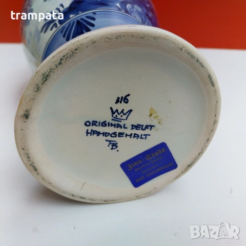 НАЙ ДОБРАТА ОФЕРТА Оригинална порцеланова  ваза Delft , снимка 5 - Антикварни и старинни предмети - 53306762
