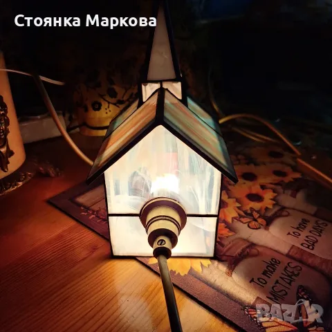 Настолна лампа,изработена в стил Тифани, снимка 6 - Настолни лампи - 55933780