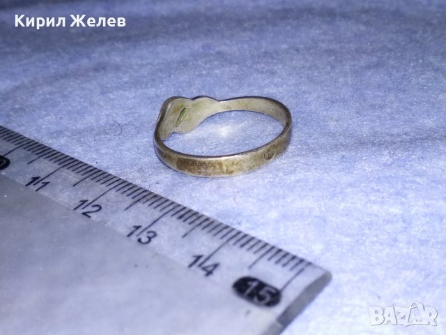 СТАР ЕМАЙЛИРАН СРЕБЪРЕН НЕЖЕН РЕТРО АРТ ПРЪСТЕН СРЕБРО 925 с ОКСИДАЦИЯ 36620, снимка 4 - Пръстени - 39976701