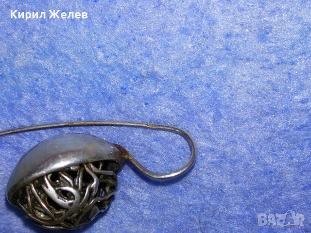 ВИНТИДЖ АРТ СРЕБЪРНА ОБЕЦА ЛАКИРАНО СРЕБРО 925 МАЙСТОРСКА АЖУРНА РЪЧНА ИЗРАБОТКА 43337, снимка 14 - Обеци - 44722350