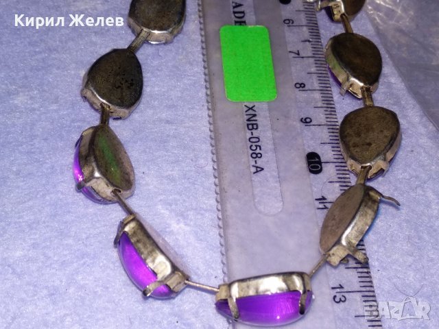 КРАСИВО СРЕБРИСТО МЕТАЛНО МОДНО ДАМСКО АРТ КОЛАНЧЕ с ВИОЛЕТОВИ КРИСТАЛИ 34791, снимка 11 - Колани - 39189939
