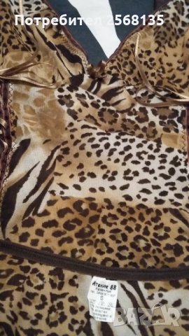 НОВ Луксозен Комплект Бельо-Корсаж тип Корсет+Бикини в тигров десен;р/р S, снимка 5 - Бельо - 35775004