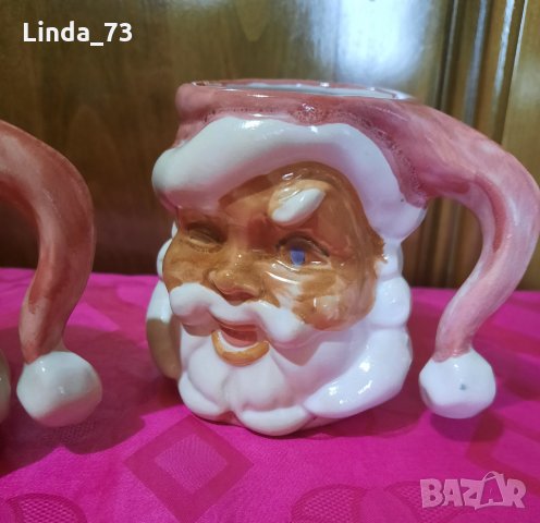 Красиви чаши с лика на Дядо Коледа-розово+бяло-200мл. Внос от Германия. , снимка 6 - Чаши - 35767379