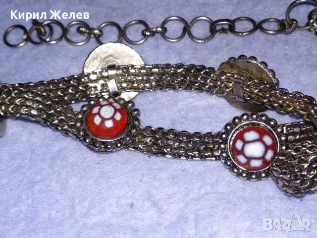 СТАРО РЕТРО ГОТИК АРТ КОЛИЕ ЧОКЪР посребрена благородна стомана с ВЕНЕЦИАНСКО СТЪКЛО МУРАНО 57391, снимка 7 - Антикварни и старинни предмети - 41751670