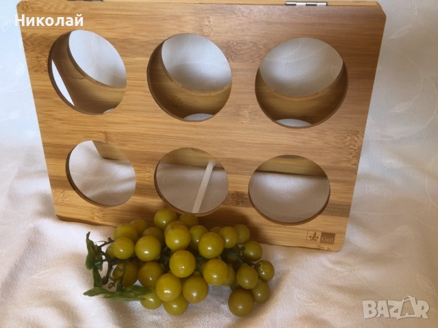 Сгъваема бамбукова стойка за вино за 6 бутилки + подарък изкуствен декоративен грозд, практична , снимка 9 - Декорация за дома - 52266951