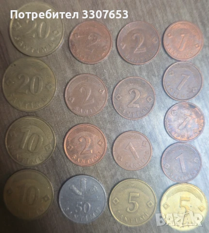 монети Латвия17бр