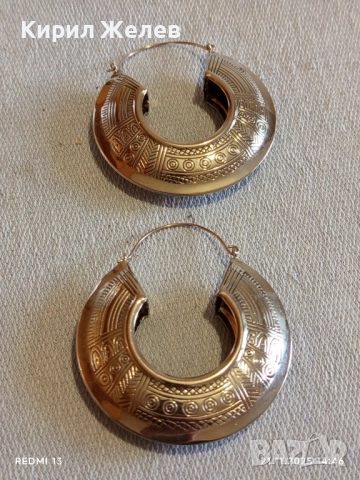 ГОЛЕМИ ОБЕЦИ в РЕТРО КРЕОЛСКИ СТИЛ със СРЕБРИСТО ПОКРИТИЕ и АЦТЕЦКИ ДИЗАЙН 12171