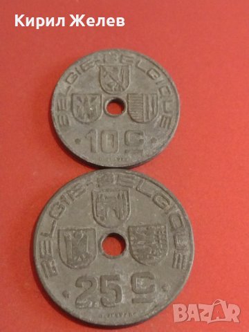Две монети 10 сантима 1945г. / 25 сантима 1949г. Кралство Белгия за КОЛЕКЦИОНЕРИ 36987