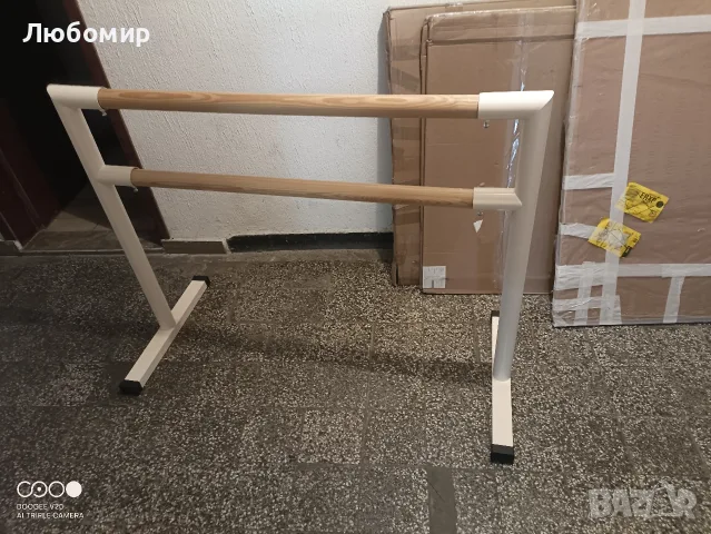 Преносима балетна щанга, двойна танцова щанга с нехлъзгащи се крачета, свободностояща , снимка 3 - Художествена гимнастика - 56126701