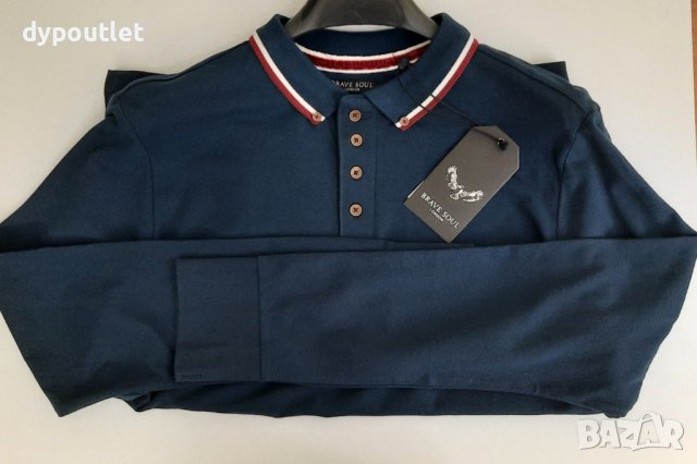 Мъжка памучна блуза с яка и цепка с копчета BRAVE SOUL ,размери - L и XL., снимка 3 - Блузи - 39265417