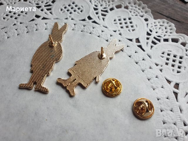 Комплект Сладки брошки зайчета Пинчета Зайци Пинове Значки Бижута Малък подарък Зайче , снимка 5 - Други - 39024550