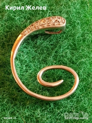 Артистично сребърно колие с инкрустирани кристали стил и елегантност 52776, снимка 2 - Колиета, медальони, синджири - 53069099