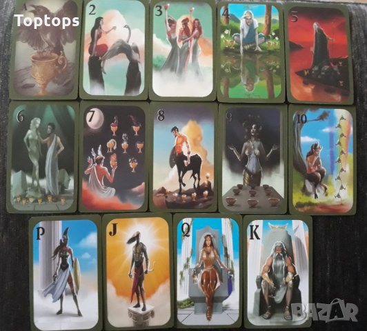 80 таро карти с кант и малка книжка: Fantastic Myths and Legends Tarot, снимка 8 - Карти за игра - 34436817
