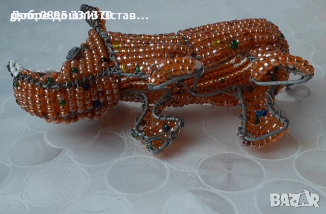 Жирафи от метал, дърво от мъниста жираф и носорог фигура, животно Африка, синци, снимка 11 - Статуетки - 39748472