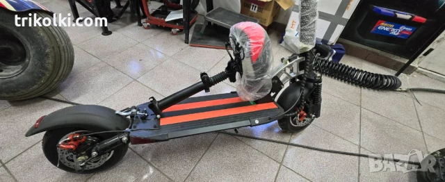 Мощна електрическа тротинетка с амортисьори, километрaж.ж, снимка 12 - Велосипеди - 51027464