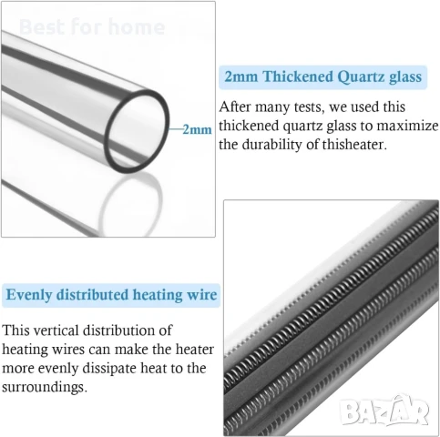 Нагревател за аквариум с термостат и вендуза (50W), снимка 5 - Оборудване за аквариуми - 51106191