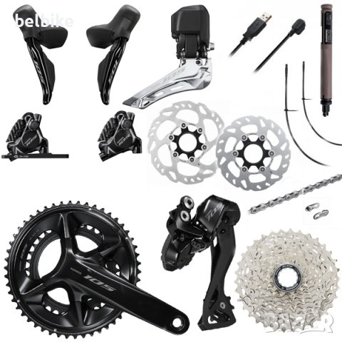 GROUPSET: SHIMANO 105 R7100 Di2 - 2x12 speed – HYDRAULIC BRAKES, снимка 1