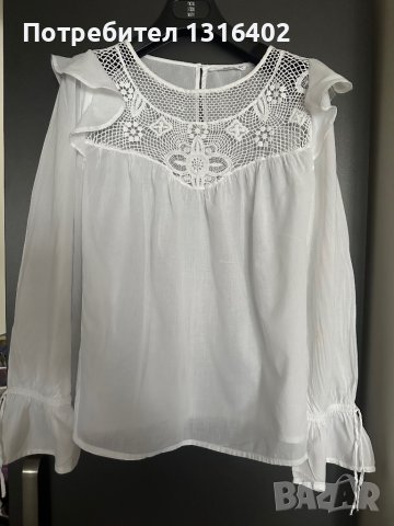 Памучна блузка с бродерия Mango,размер М
