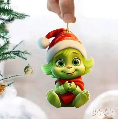 Гринч грийнч Grinch фигурка висулка акрил акрилна украса декорация коледна за елха и др, снимка 8 - Други - 48081018