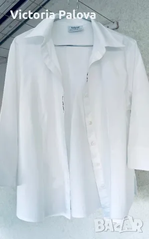 Скъпа бяла риза/ блуза H. MOSER Австрия, снимка 3 - Ризи - 47874165