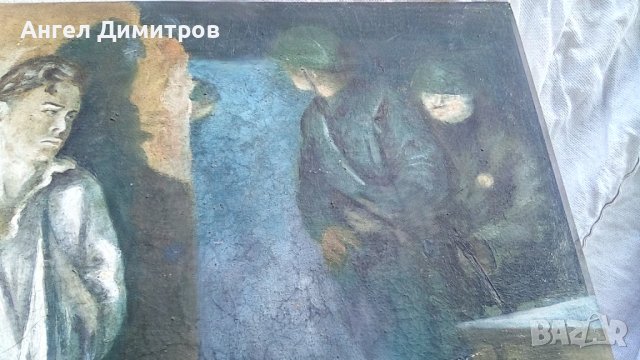 Йорданка Николова преди смъртта си маслена картина платно 1958 г , снимка 9 - Картини - 41551122