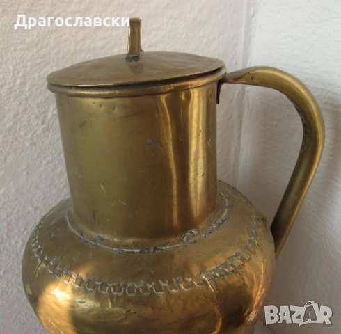 Съдове: стар метален съд, капак, чучур, ибрик месинг бронз, месинг, бакър, менче, гюм, снимка 17 - Антикварни и старинни предмети - 28878037