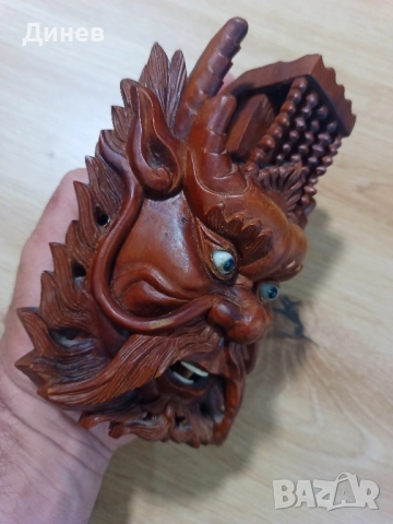 Антична азиатска маска дърворезба, снимка 10 - Декорация за дома - 51695295