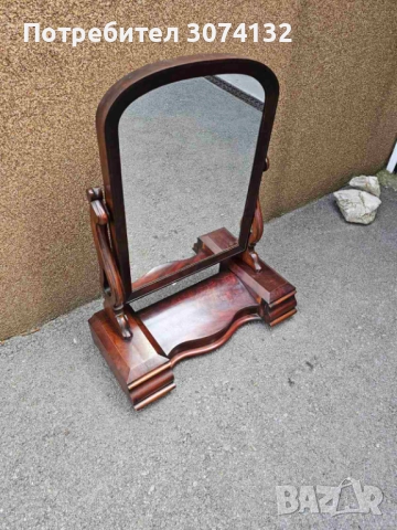 Голямо настолно огледало с чупещо се рамо и интарзия, снимка 5 - Огледала - 52712501