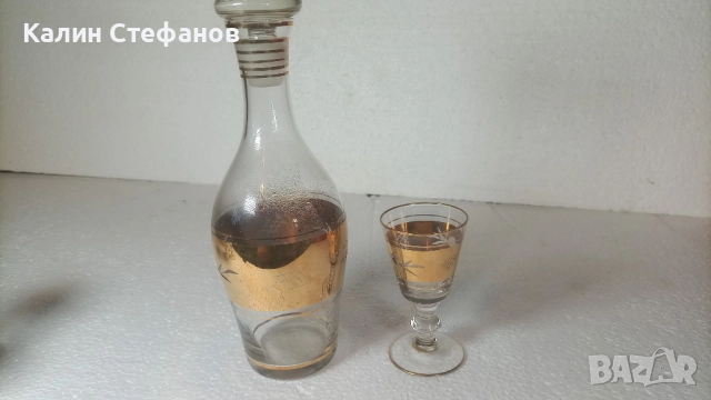 Два невероятни комплекта за ракия, вино от едно време, богата златна украса, снимка 10 - Антикварни и старинни предмети - 51639889