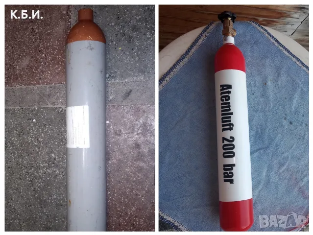 Продавам желязна бутилка - 1 брой - 4L - 200 BAR - АТМОСФЕРИ работно налягане, снимка 2 - Въздушно оръжие - 55947043