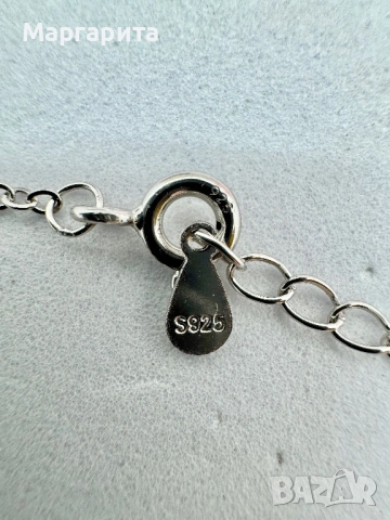 Сребърно колие с мойсанит (диамант) 0.5 катата, снимка 6 - Колиета, медальони, синджири - 53060669