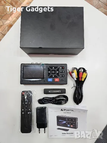 Portta VD10 VHS към Digital конвертор с 128GB USB 3.0, 1080p, LCD дисплей и дистанционно, снимка 9 - Кабели и адаптери - 56034236